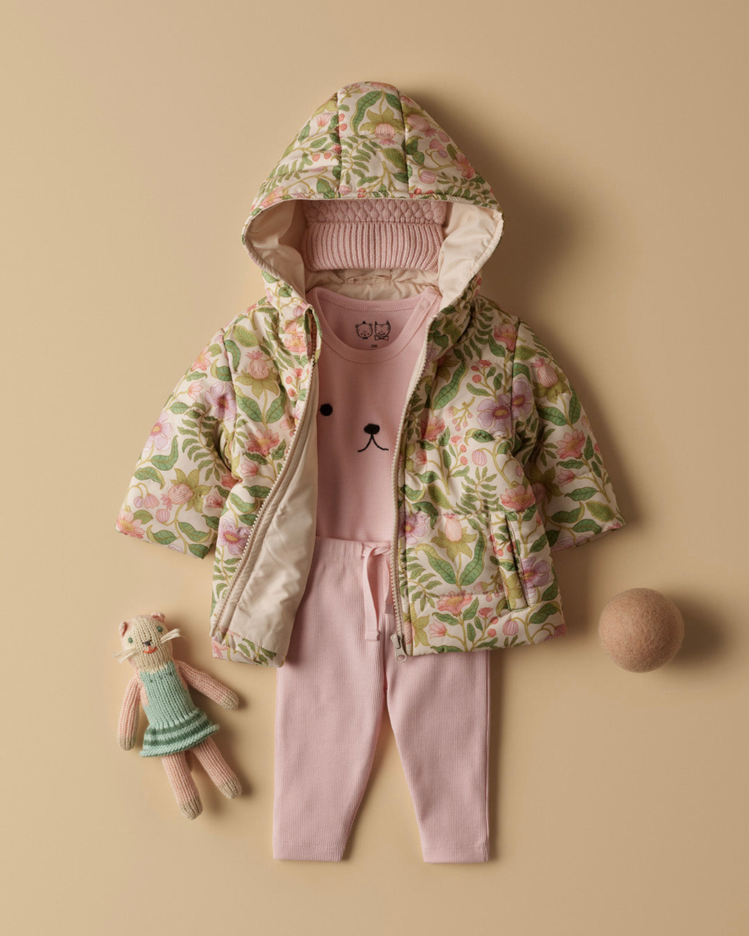 Wilson and Frenchy Girls Organic Rib Legging - Strawberry Cream | Leggings | Bon Bon Tresor