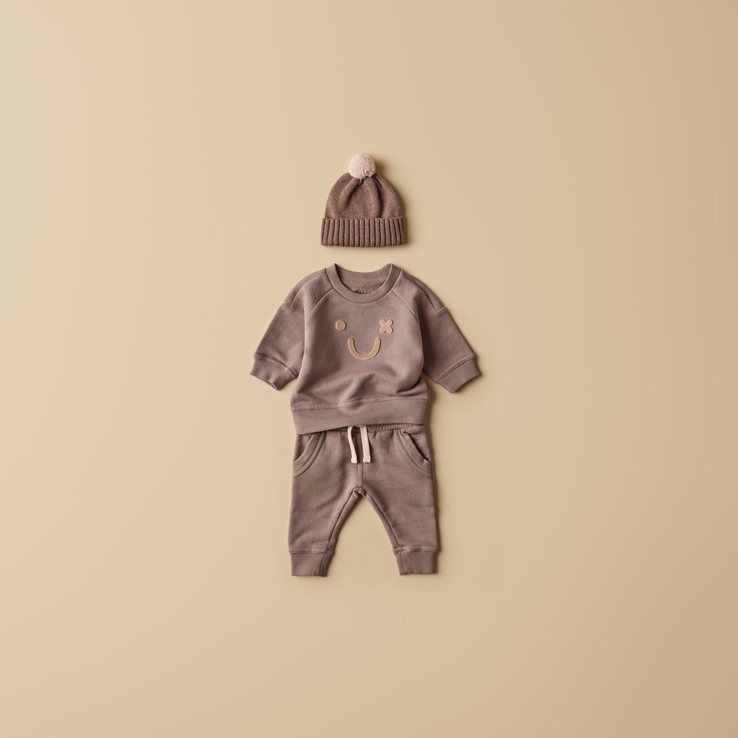Wilson and Frenchy Organic French Terry Sweat Stone | Sweaters & Knitwear | Bon Bon Tresor