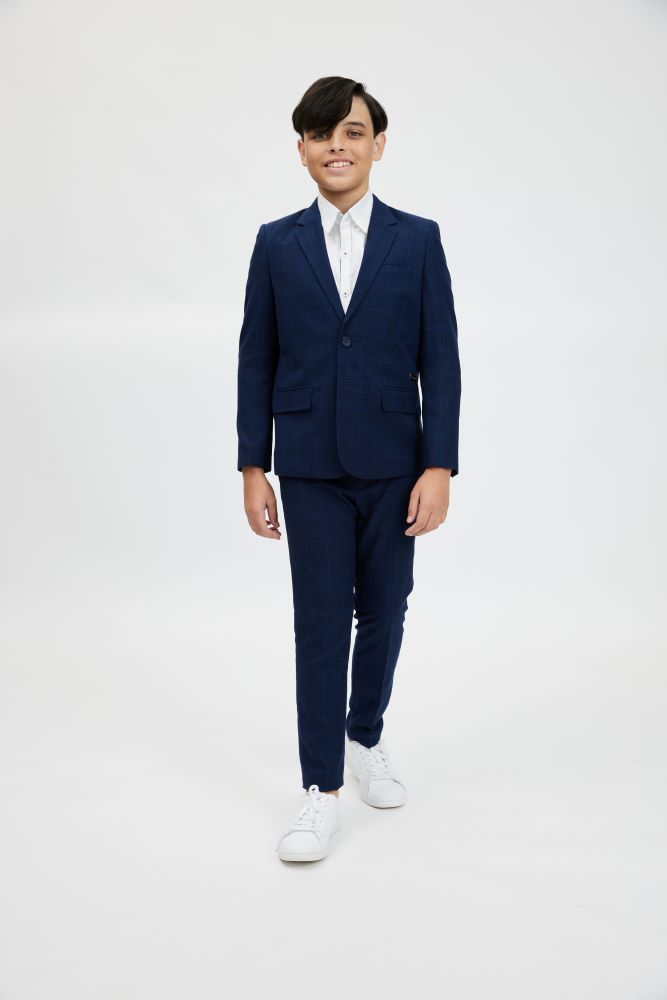 Marc Christian Kids James Blazer Blue Check | Suits & Sets | Bon Bon Tresor