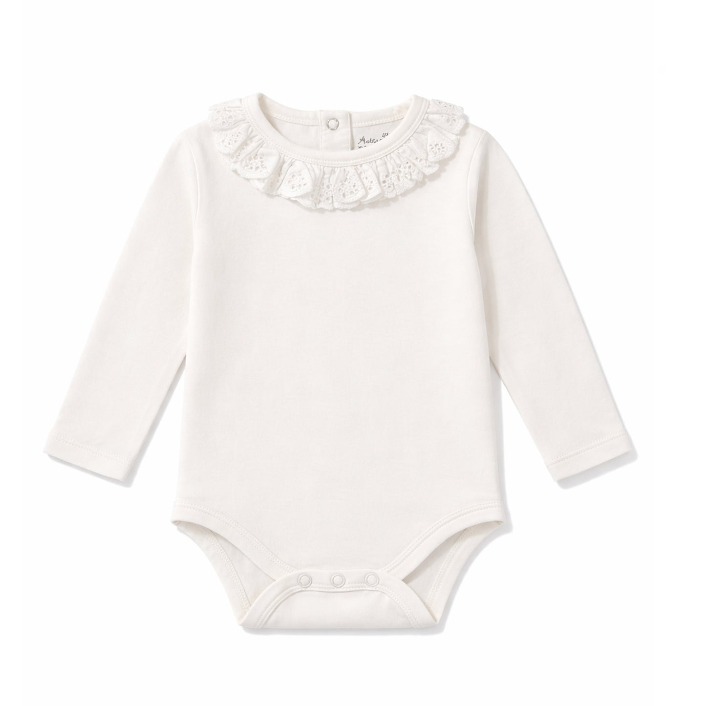 Aster and Oak Coconut Ruffle Onesie