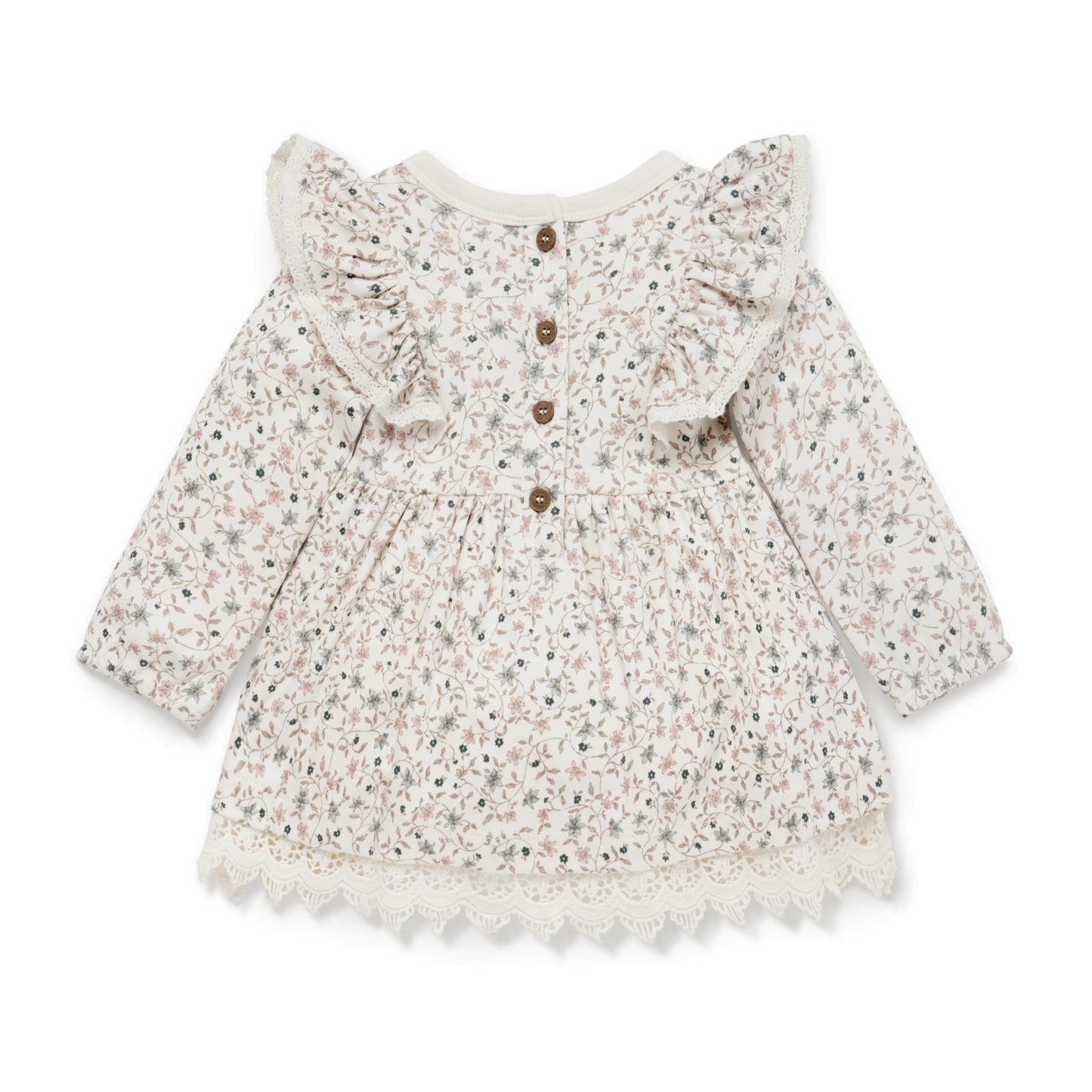 Aster and Oak Winter Floral Ruffle Dress | Dresses | Bon Bon Tresor