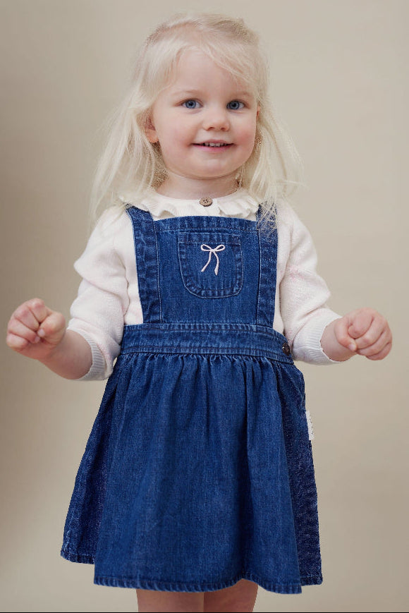 Aster and Oak Girls Denim Pini Dress | Dresses | Bon Bon Tresor
