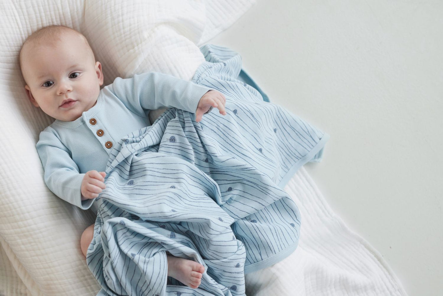 Aster and Oak Winter Sky Rib Onesie | Rompers & Playsuits | Bon Bon Tresor