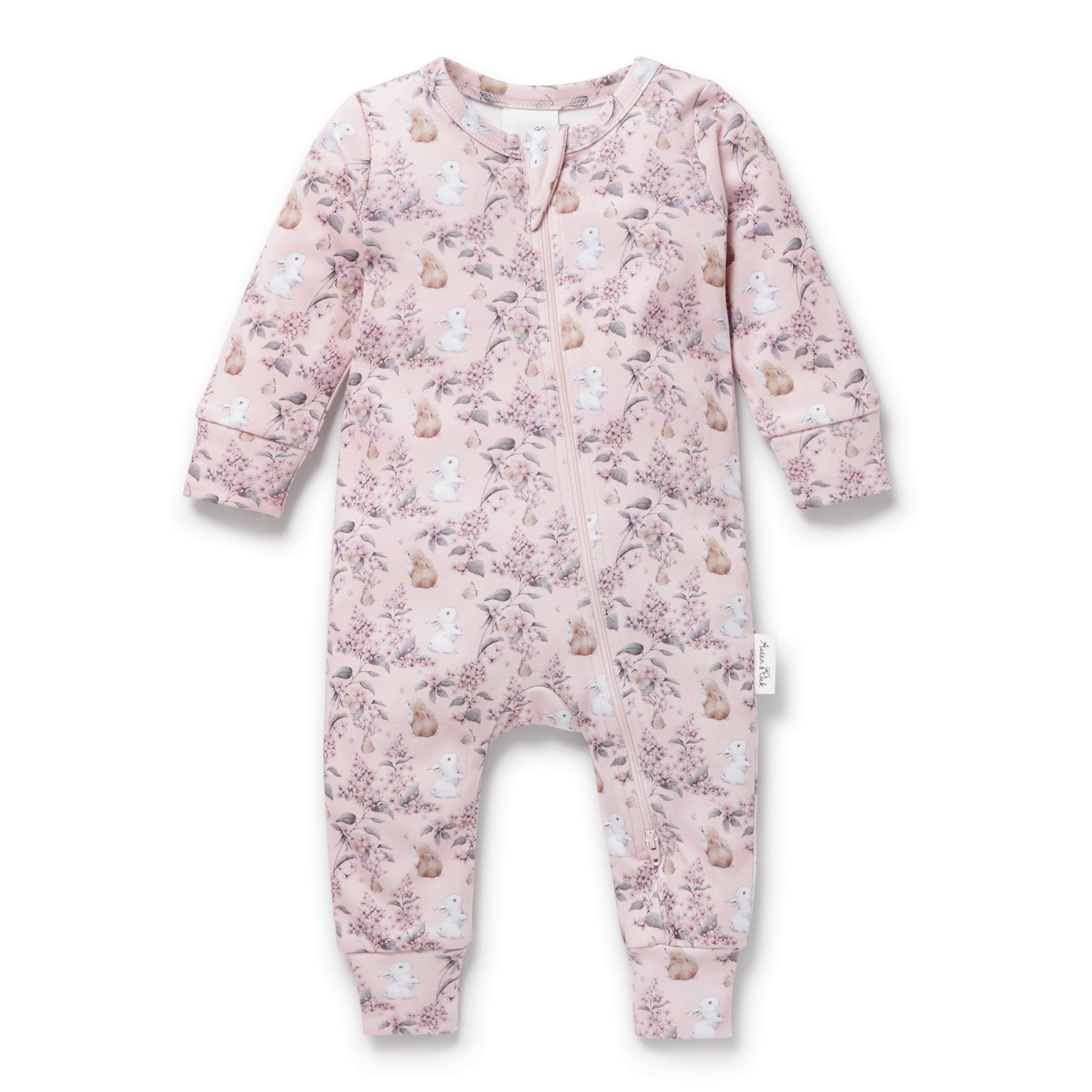 Aster and Oak Bunny Friends Zip Romper | Rompers & Playsuits | Bon Bon Tresor