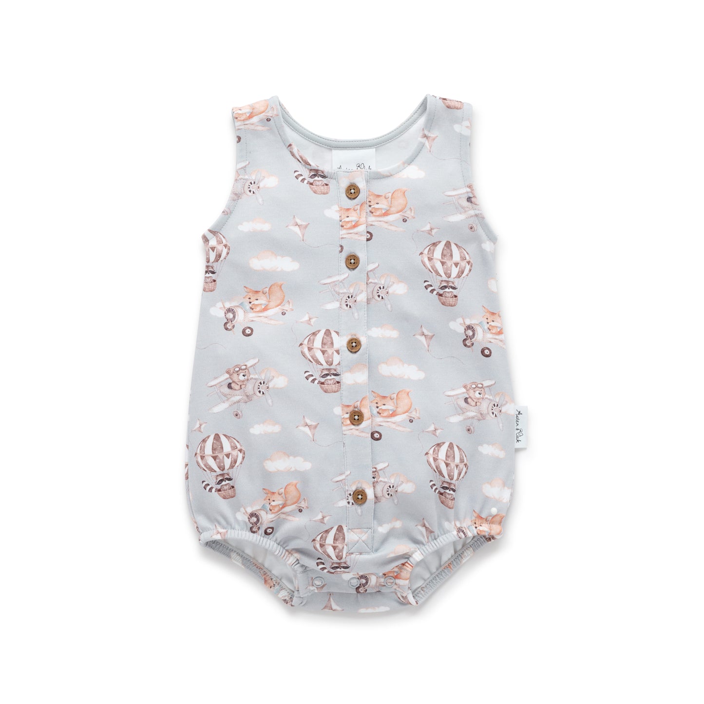 Aster and Oak Baby Boys Flying Friends Bubble Romper | Rompers & Playsuits | Bon Bon Tresor