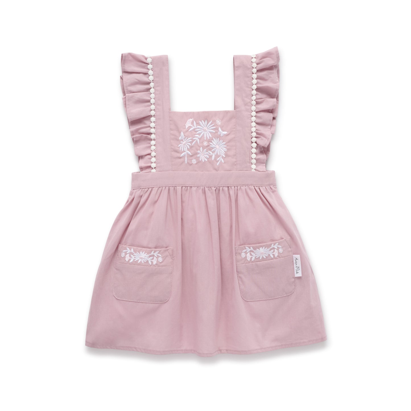 Aster and Oak Girls Orchid Daisy Embroidered Dress | Dresses | Bon Bon Tresor