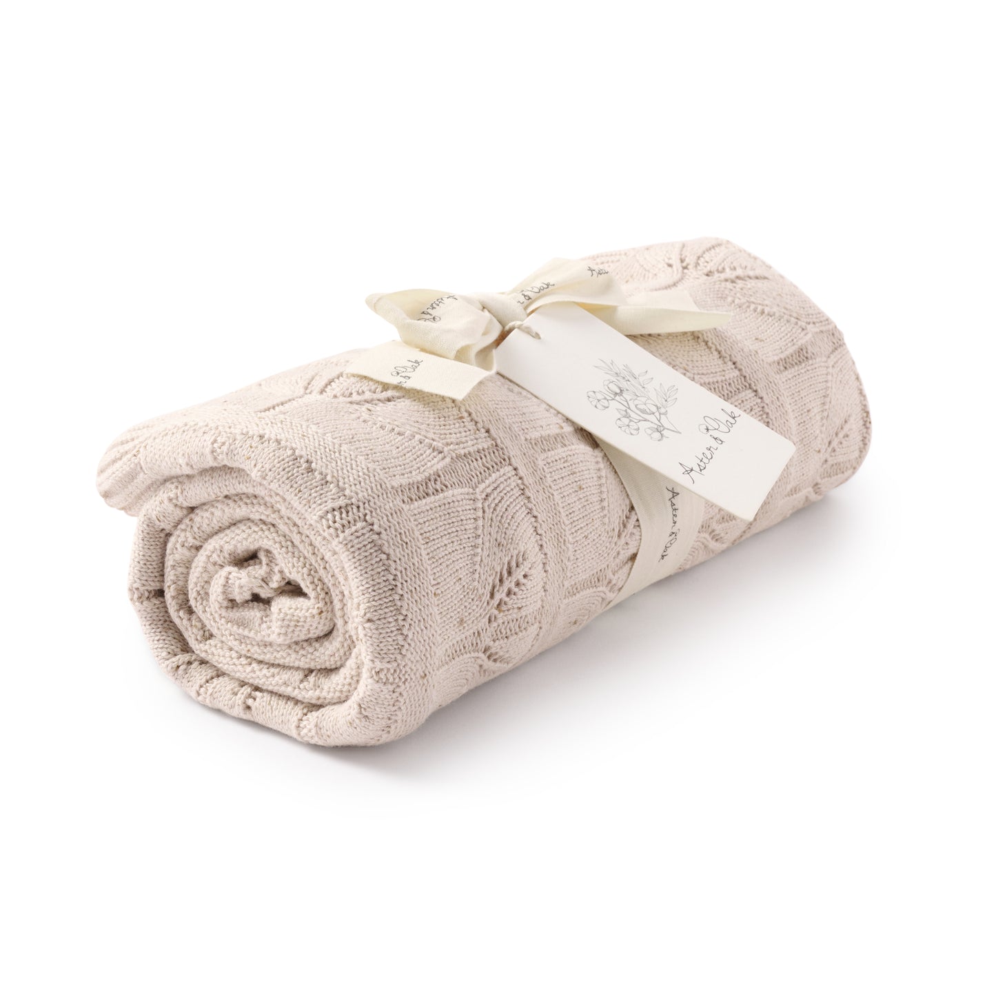 Aster and Oak Sand Fleck Knit Leaf Blanket | Blankets | Bon Bon Tresor
