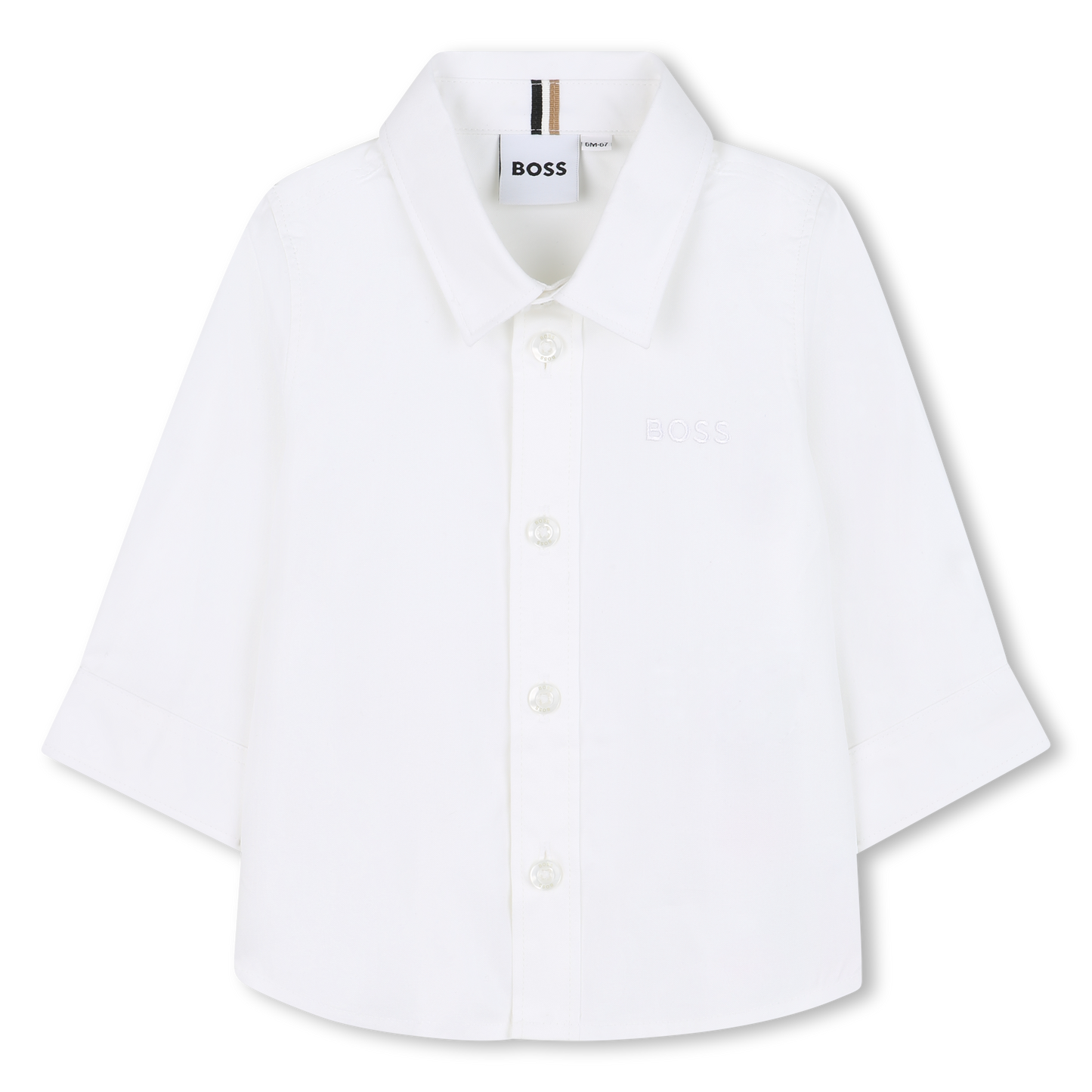 BOSS KIDSWEAR Baby Boys Long Sleeve White Cotton Shirt | Suits & Sets | Bon Bon Tresor