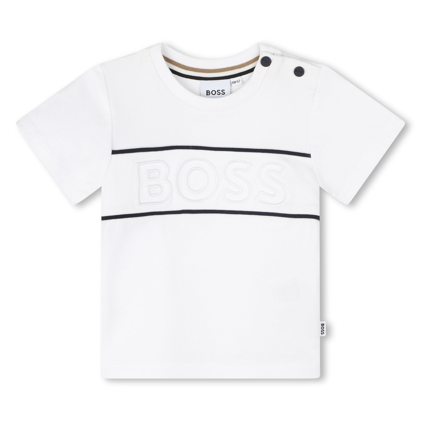 BOSS KIDSWEAR Baby Boys White Short Sleeve Tee Shirt | Tops | Bon Bon Tresor