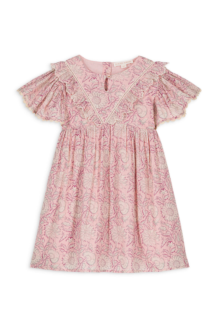 Louise Misha Girls Siloe Dress - Pink Daisy Garden | Dresses | Bon Bon Tresor