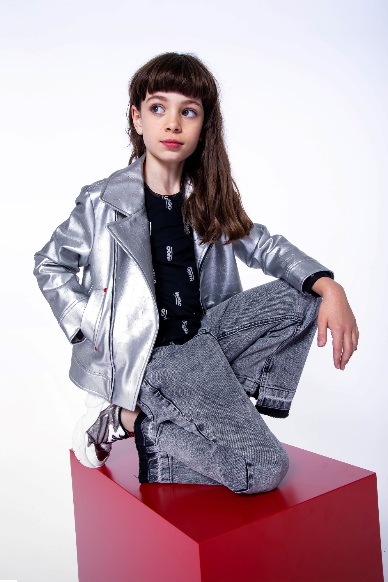 Hugo Kids Girls 2 in 1 Long Sleeve T-Shirt - Black | Tops & T-Shirts | Bon Bon Tresor