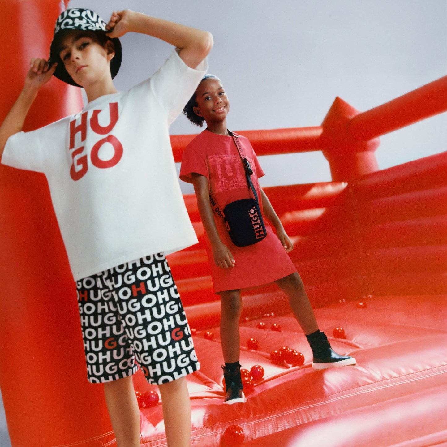 Hugo Kids Boys Monogram Shorts Black | Shorts | Bon Bon Tresor