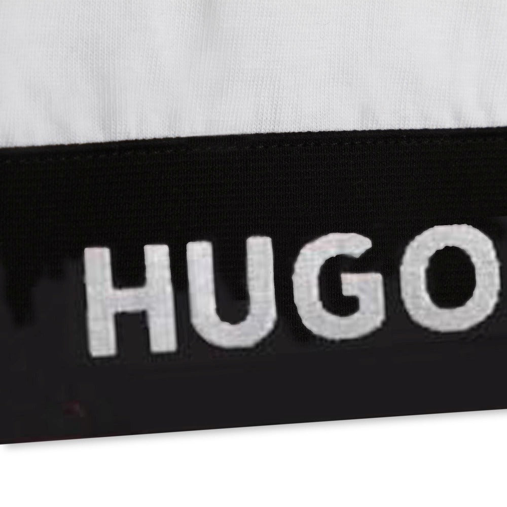 Hugo Kids Girls Short Sleeve Crop Top T-Shirt - White | Tops | Bon Bon Tresor