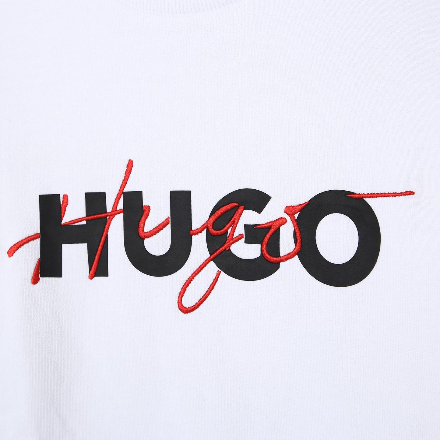 Hugo Kids Boys Fleece Sweatshirt - White | Sweaters & Knitwear | Bon Bon Tresor