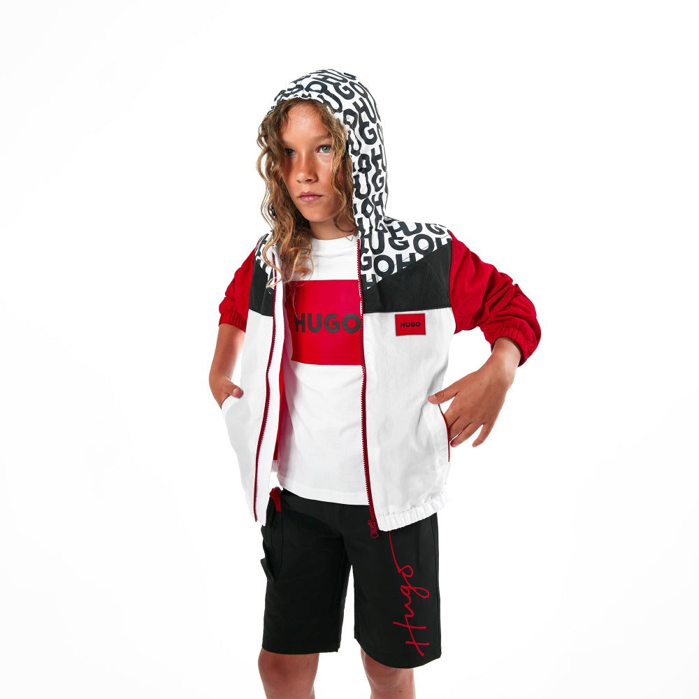 Hugo Kids Boys Hooded Windbreaker | Coats & Jackets | Bon Bon Tresor