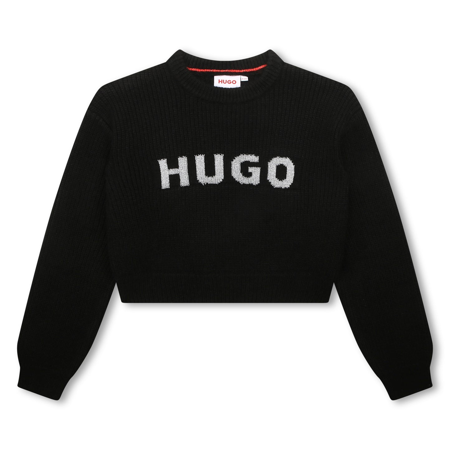 Hugo Kids Girls Cropped Sweater - Black | Sweaters & Knitwear | Bon Bon Tresor