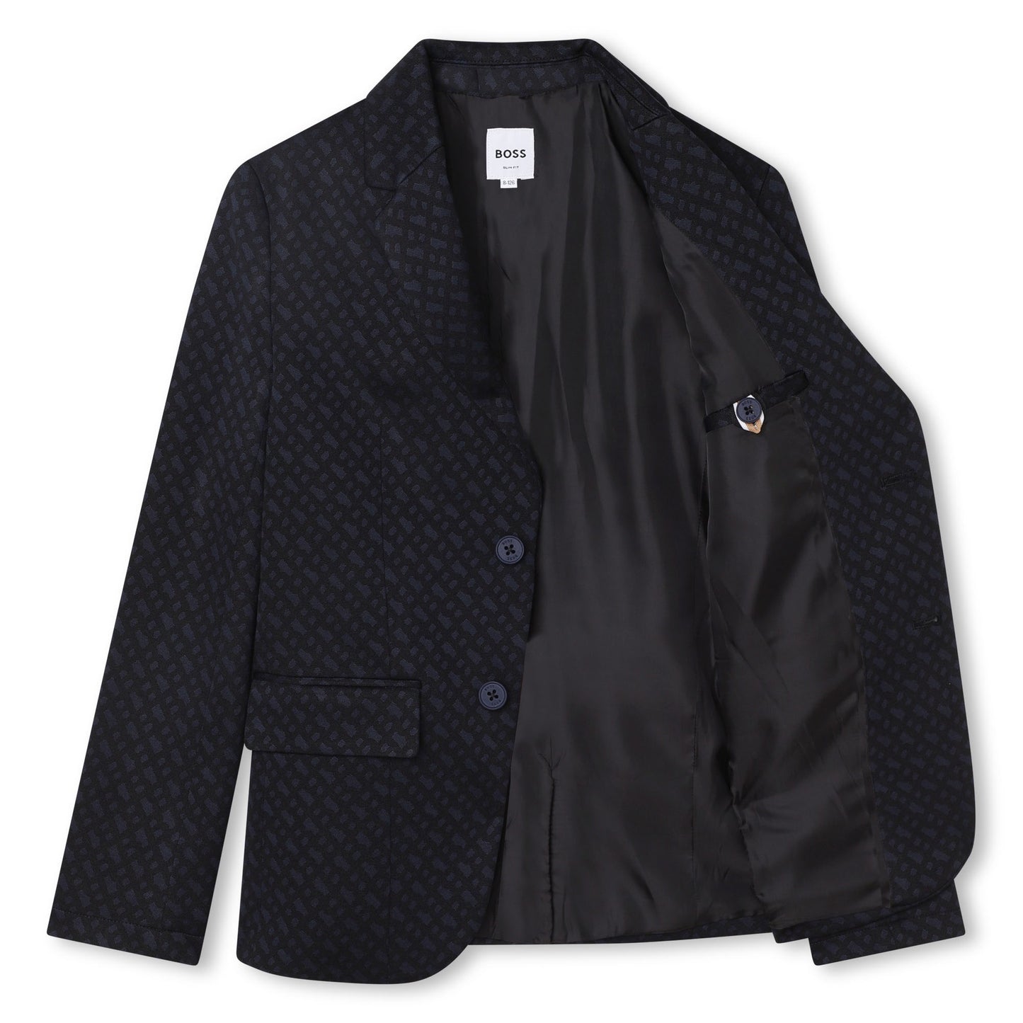 BOSS KIDSWEAR Boys Electric Blue Monogram Suit Jacket | Suits & Sets | Bon Bon Tresor