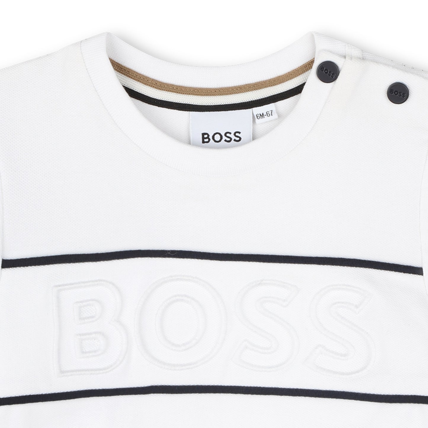 BOSS KIDSWEAR Baby Boys White Short Sleeve Tee Shirt | Tops | Bon Bon Tresor