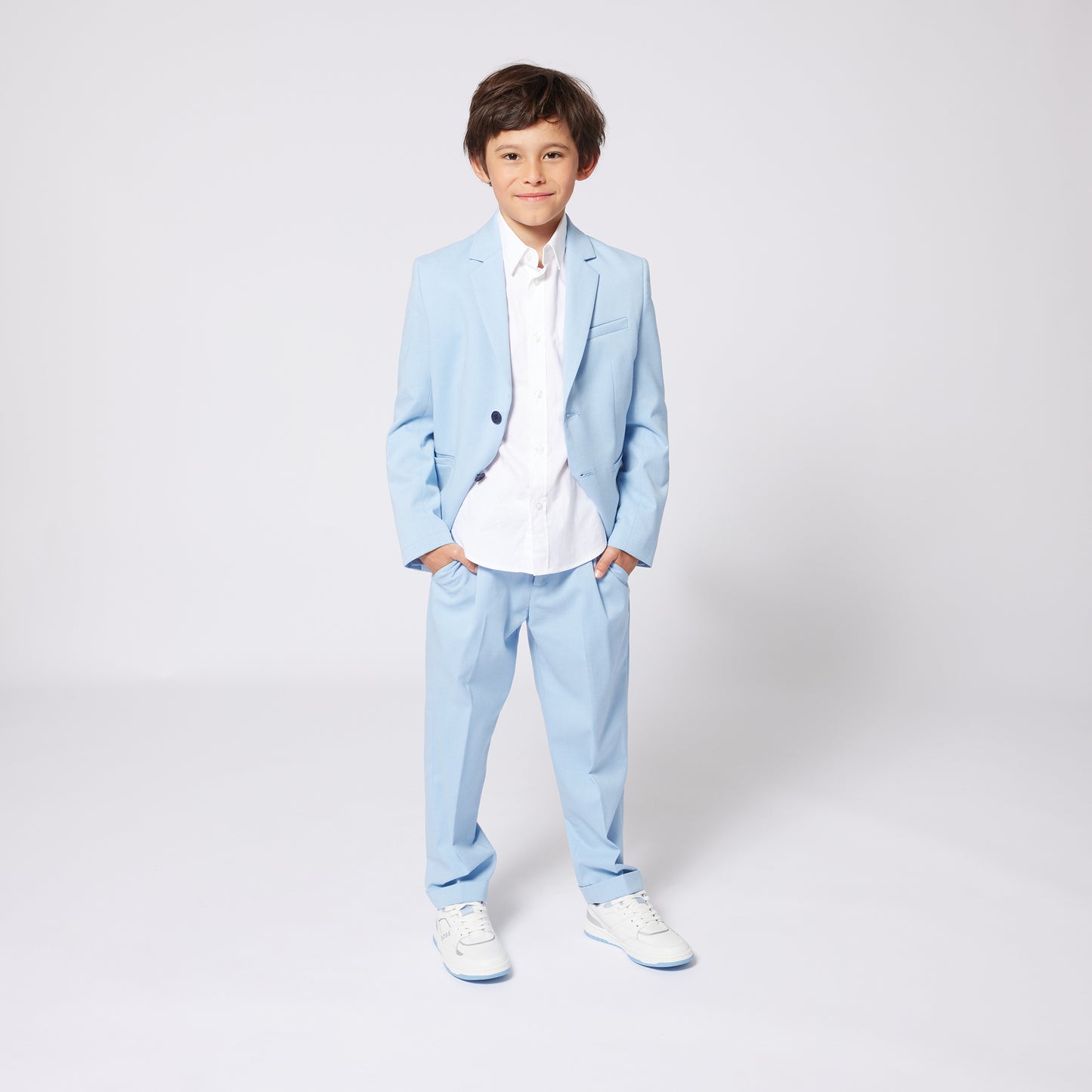 BOSS KIDSWEAR Boys Persian Blue Suit Trousers | Suits & Sets | Bon Bon Tresor