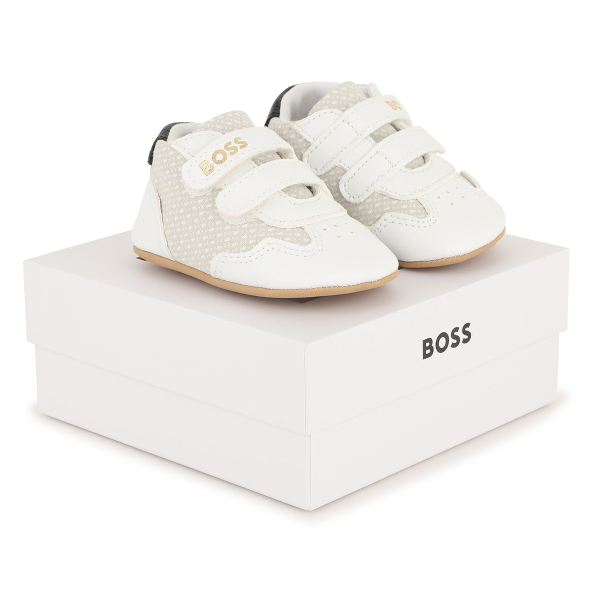 HUGO BOSS KIDS Baby Boys White Trainers Gift Box