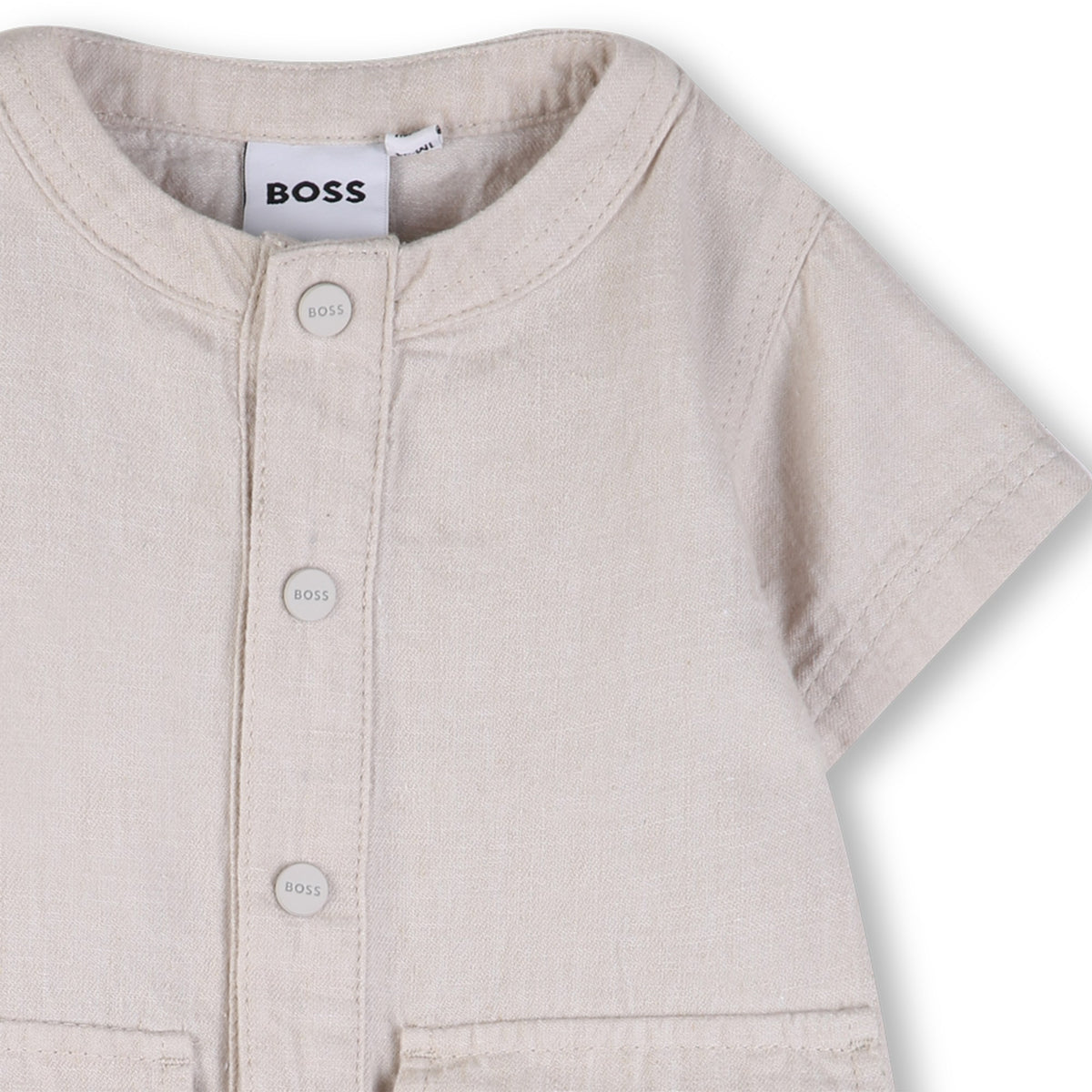BOSS KIDS Baby Boys Short Sleeve Linen Jumpsuit