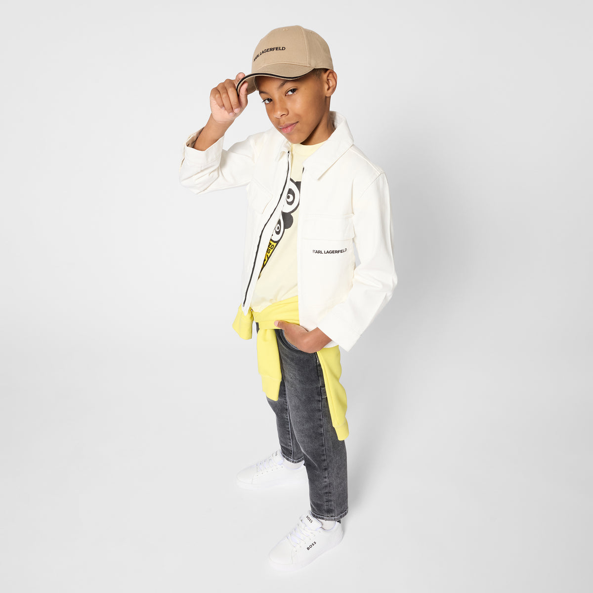 BOSS Boys White Sneakers
