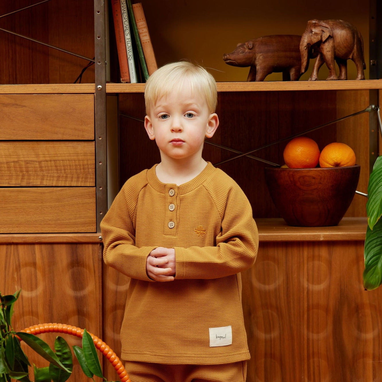 Kapow Kids Caramel Waffle LS Top | Tops & T-Shirts | Bon Bon Tresor