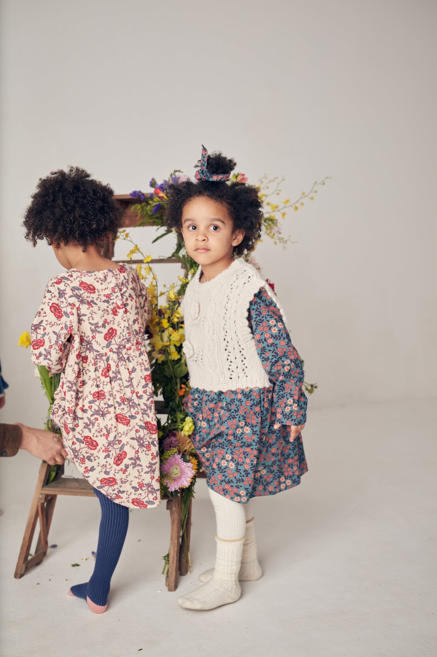 Louise Misha Girls Roulotta Dress - Cream Poppies | Dresses | Bon Bon Tresor