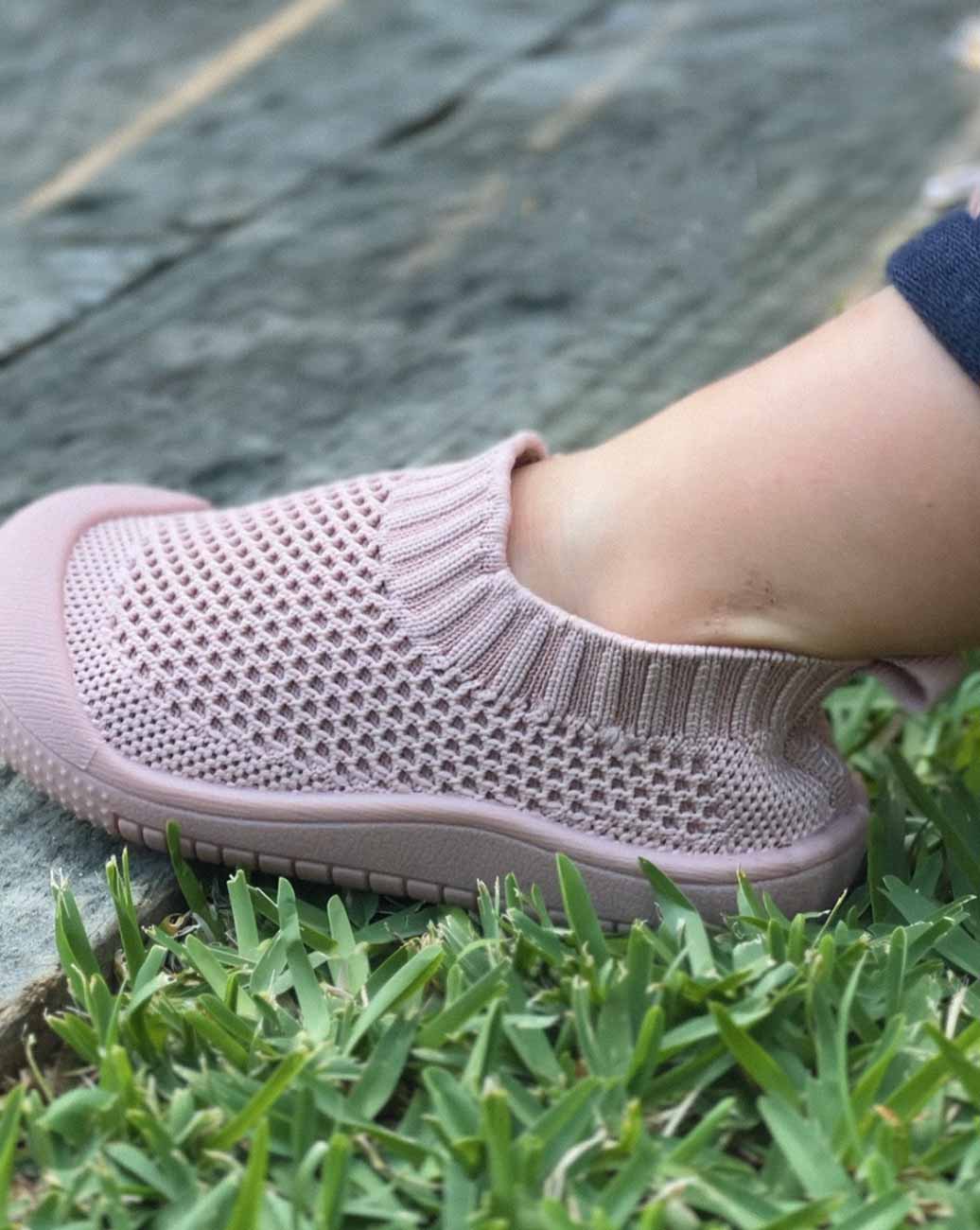 Little Sohls Slip On Toddler Shoe - Dusty Rose | Slip-On and Velcro Design | Bon Bon Tresor
