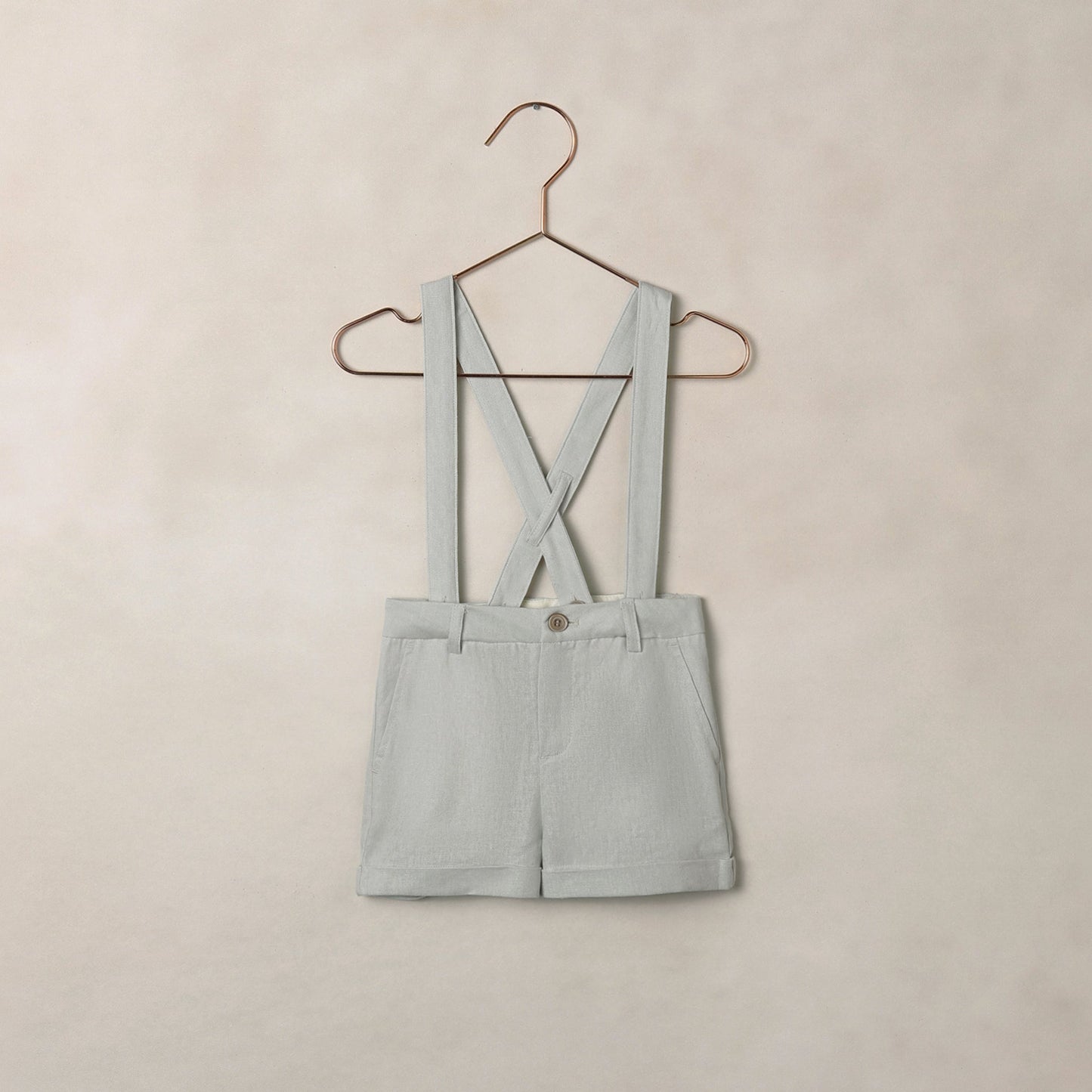Noralee Baby Boy Suspender Short - Heathered Mist | Suits & Sets | Bon Bon Tresor