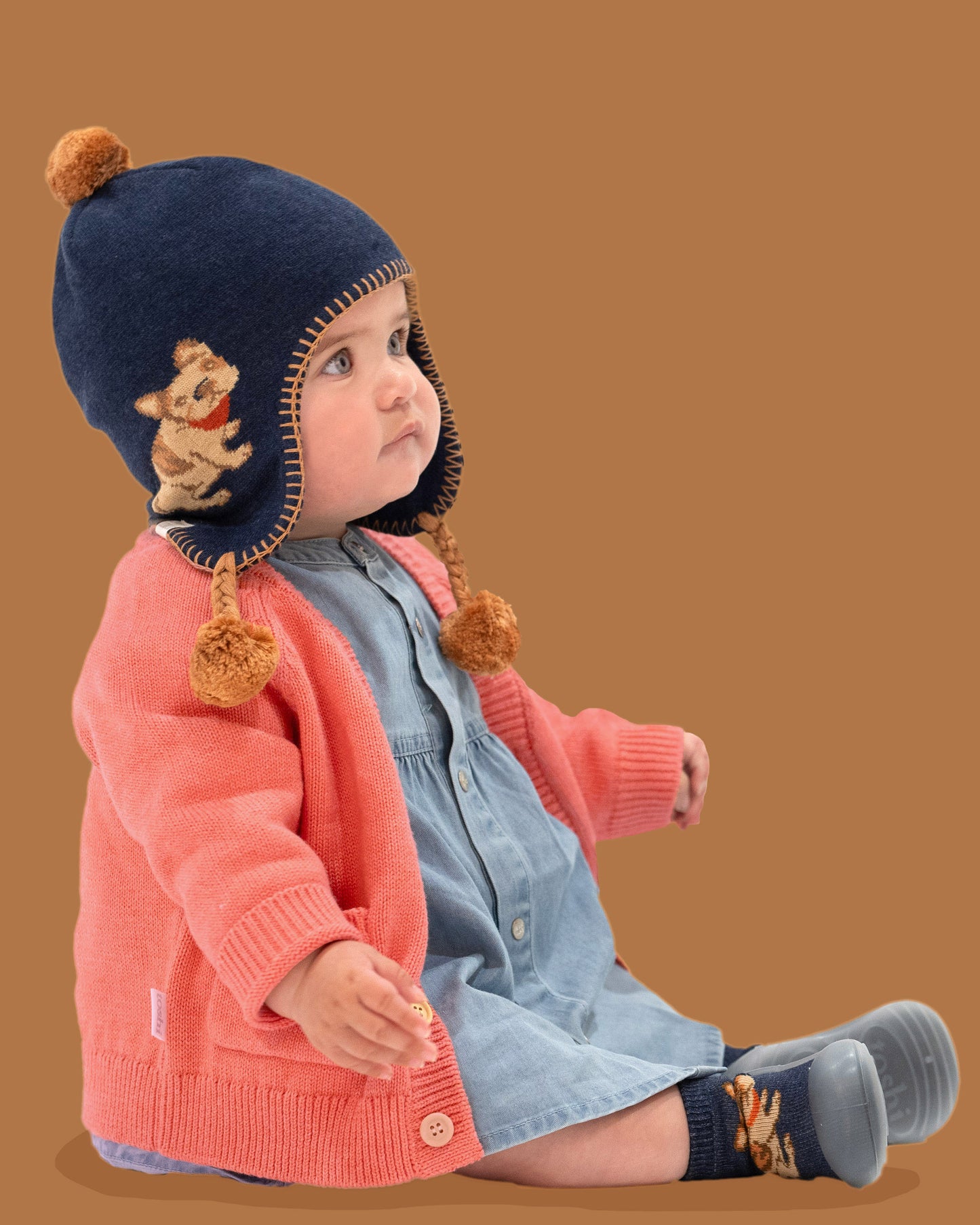 Toshi Organic Earmuff Storytime Frenchie | Hats | Bon Bon Tresor