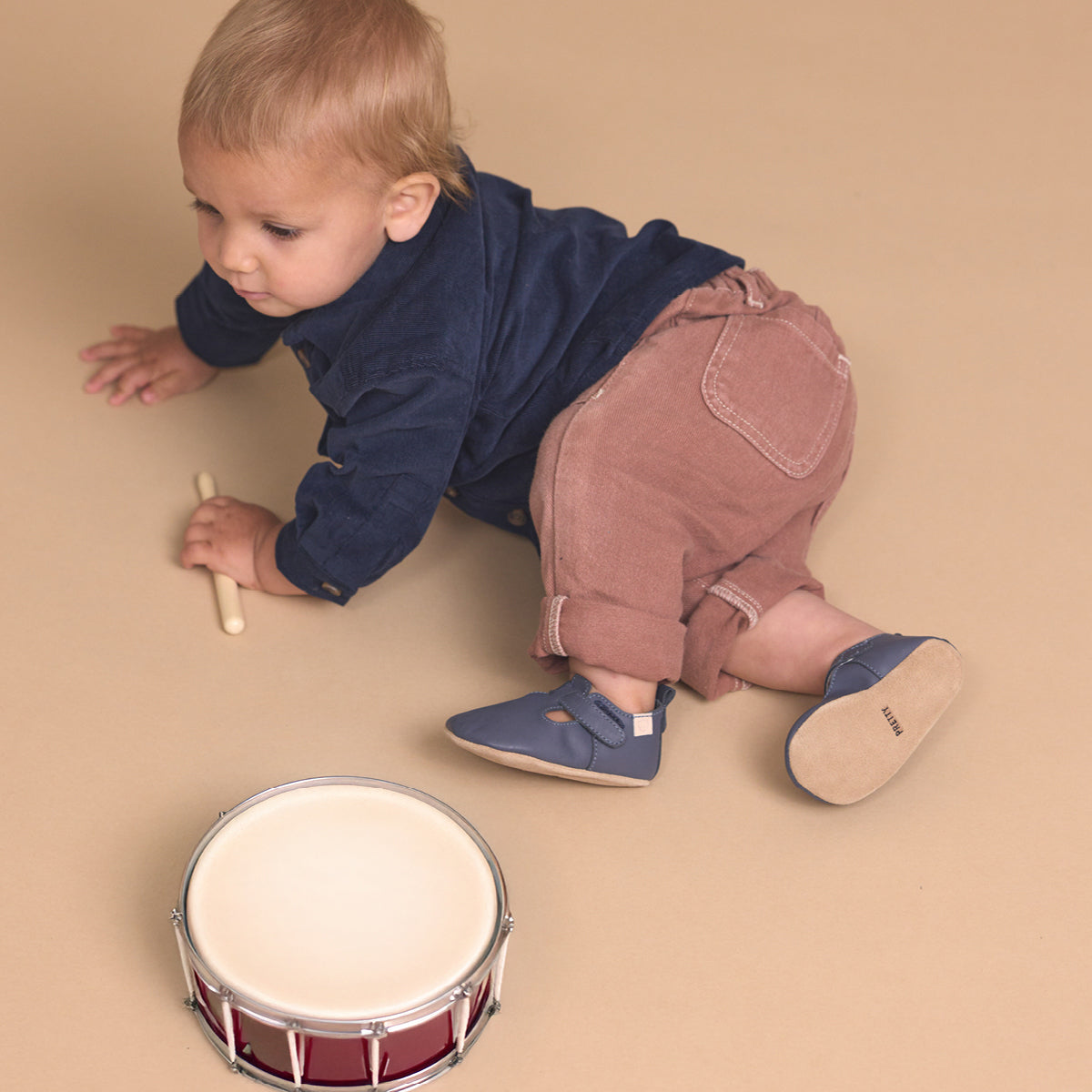 Pretty Brave Baby Boys Amsterdam Indigo Shoes | Dress Shoes | Bon Bon Tresor