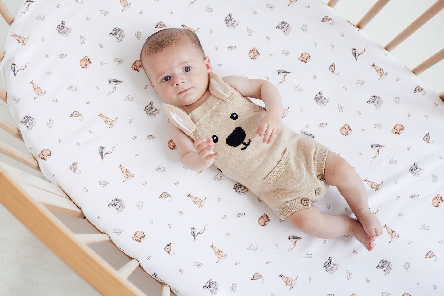 Aster and Oak Taupe Kangaroo Knit Romper | Rompers & Playsuits | Bon Bon Tresor