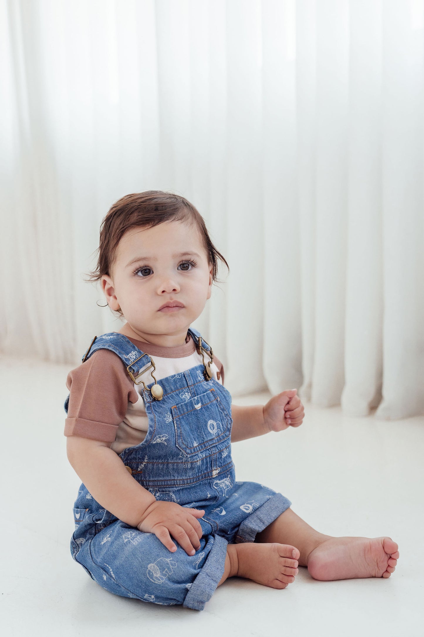 Aster and Oak Baby Boys Denim Safari Overalls | Rompers & Playsuits | Bon Bon Tresor