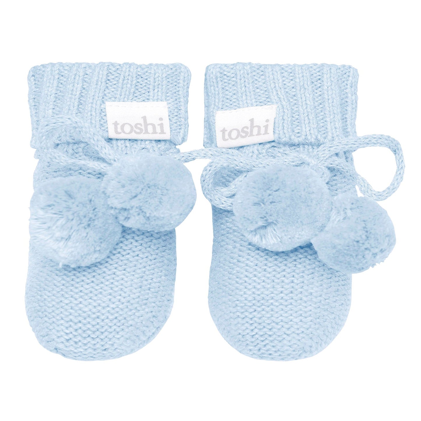 Toshi Organic Booties Marley Bluebird | Booties & Mittens | Bon Bon Tresor