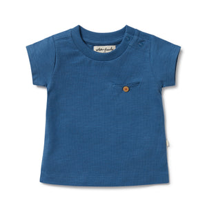 Wilson and Frenchy Organic Pocket Tee Dark Blue | Tops & T-Shirts | Bon Bon Tresor