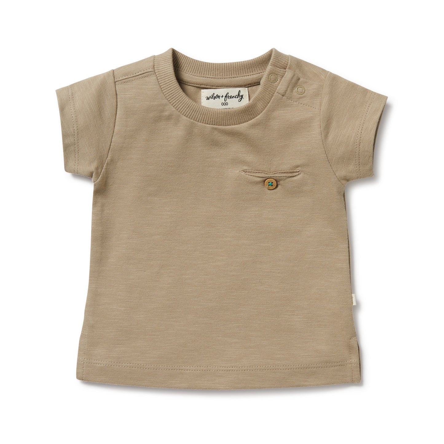 Wilson and Frenchy Organic Pocket Tee Driftwood | Tops & T-Shirts | Bon Bon Tresor