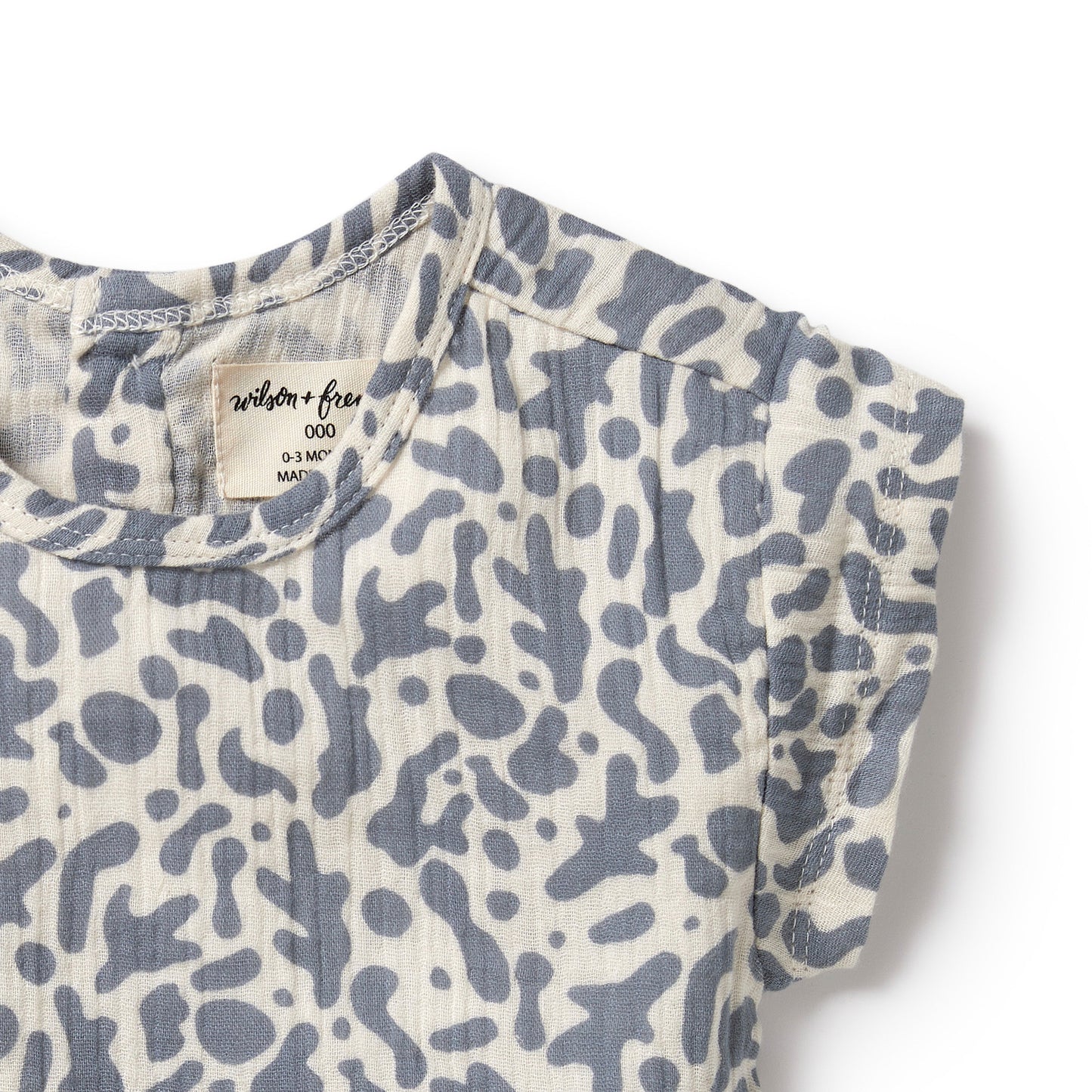 Wilson and Frenchy Organic Crinkle Tee Blue Coral | Tops | Bon Bon Tresor
