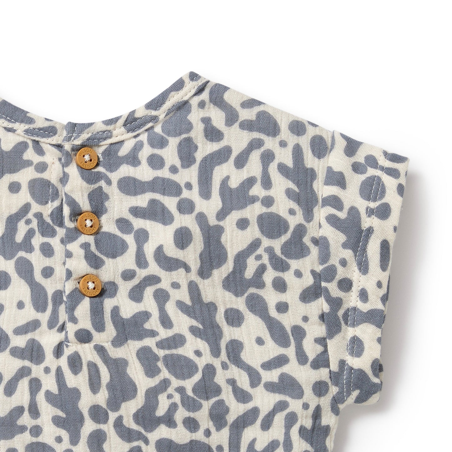 Wilson and Frenchy Organic Crinkle Tee Blue Coral | Tops | Bon Bon Tresor