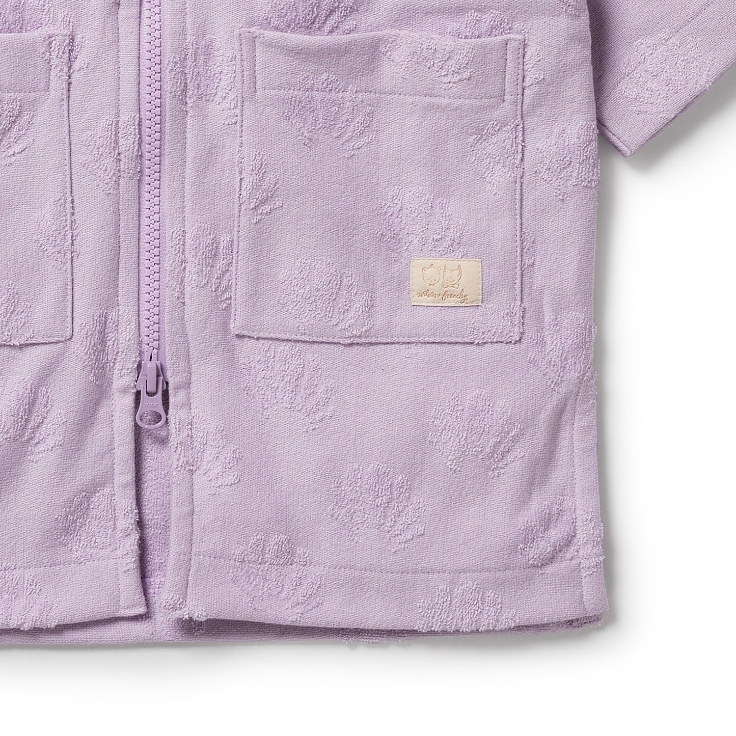 Wilson and Frenchy Girls Lavender Shells Organic Terry Hooded Towel | Swimwear | Bon Bon Tresor
