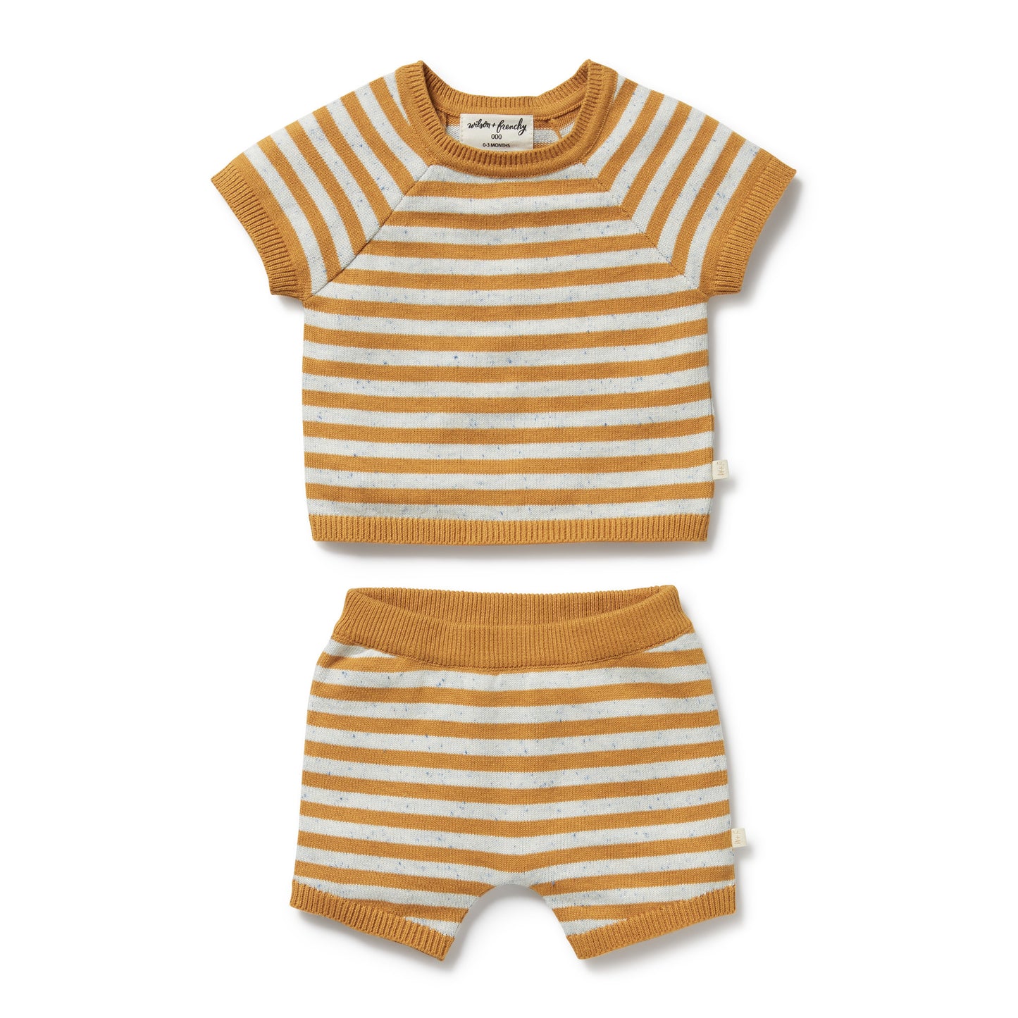 Wilson and Frenchy Golden Wave Stripe Organic Knitted Set | Suits & Sets | Bon Bon Tresor