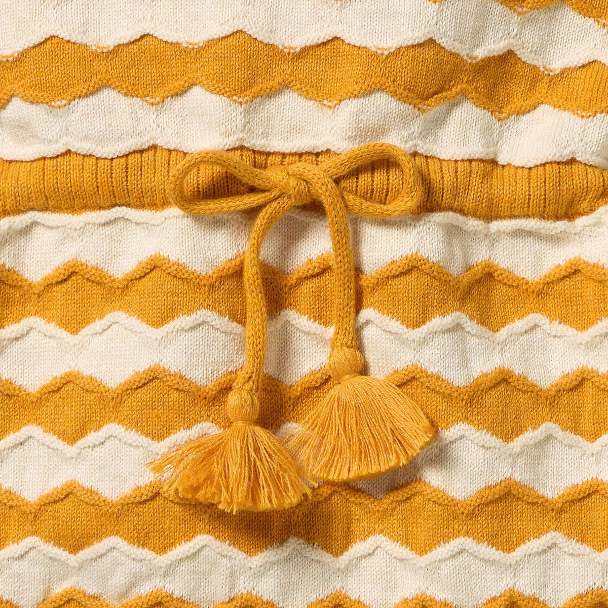 Wilson and Frenchy Baby Girls Organic Knitted Chevron Bodysuit - Marmalade | Rompers & Playsuits | Bon Bon Tresor