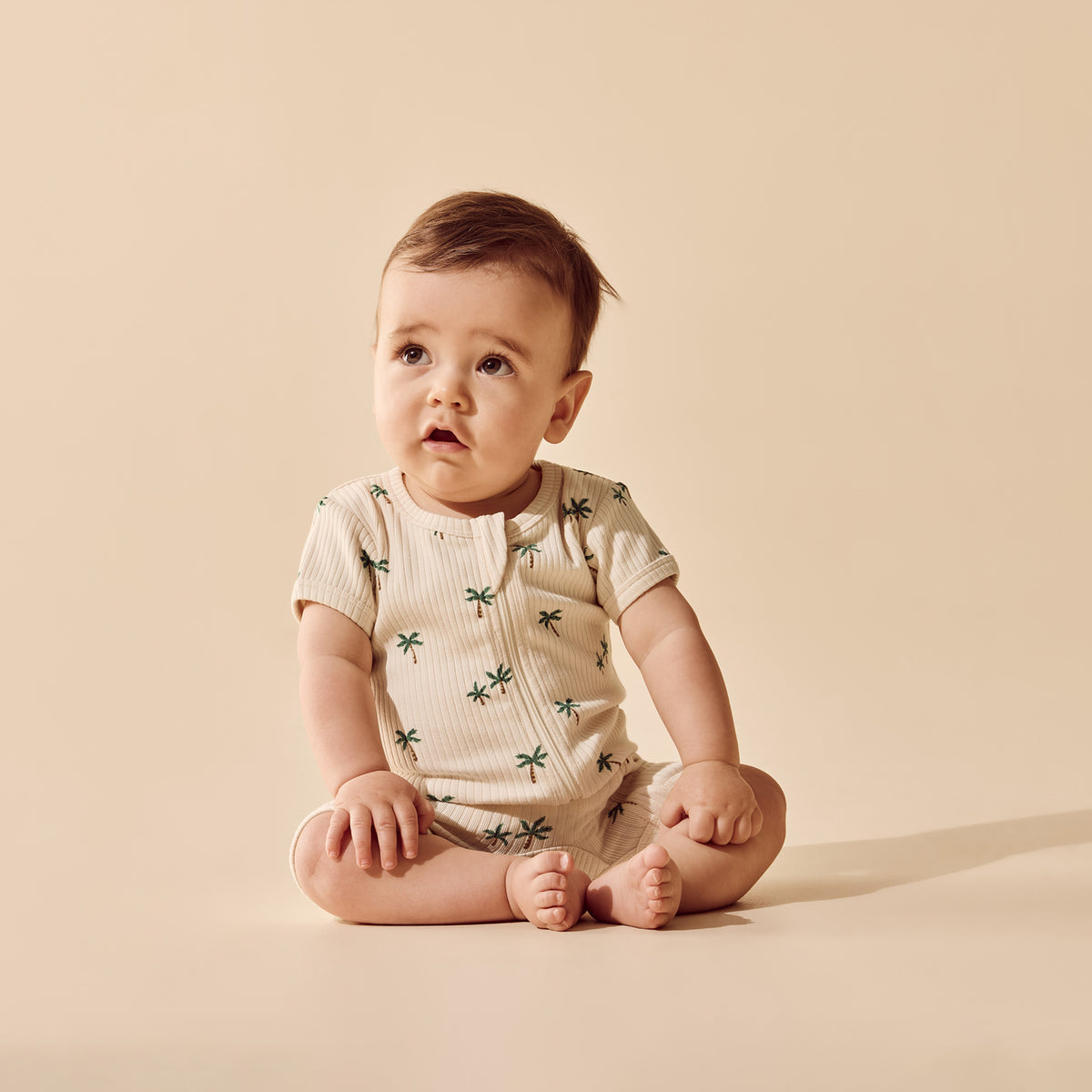 Wilson and Frenchy Baby Boys Tiny Palm Organic Boyleg Zipsuit | Rompers & Playsuits | Bon Bon Tresor