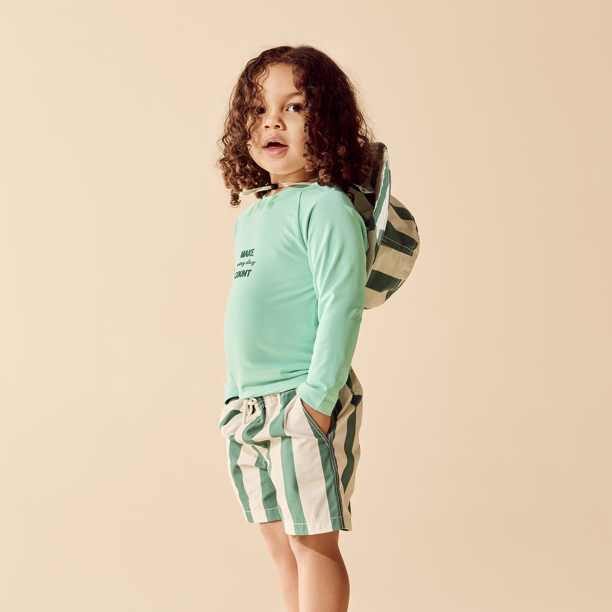 Wilson and Frenchy Boys Lagoon Stripe Swim Board Short | Swimwear | Bon Bon Tresor