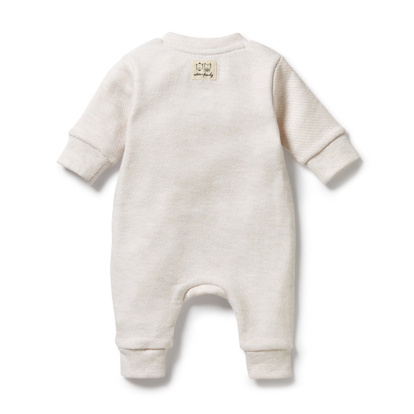 Wilson and Frenchy Organic Quilted Growsuit - Oatmeal | Rompers & Playsuits | Bon Bon Tresor