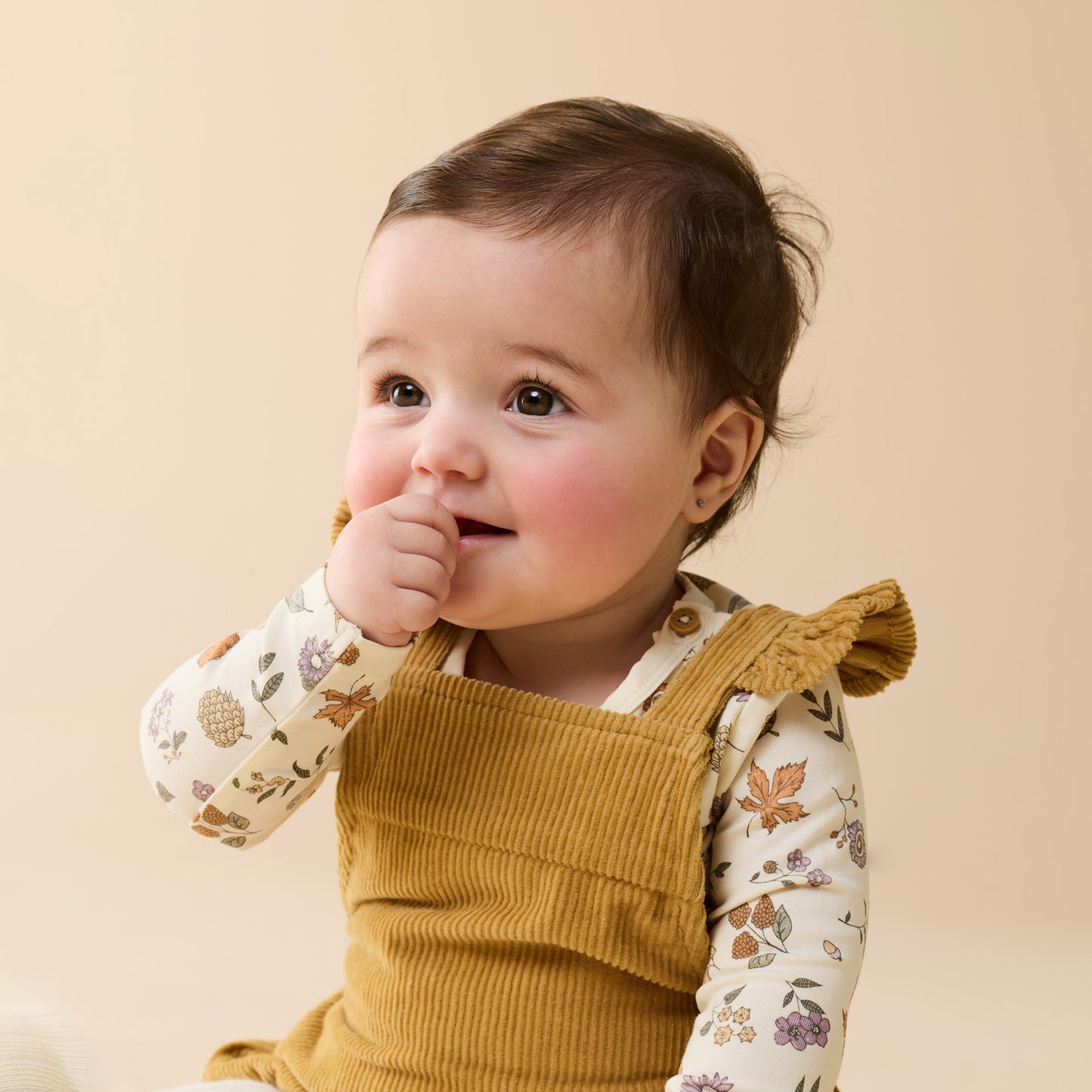 Wilson and Frenchy Girls Organic Long Sleeved Bodysuit - Maple Glow | Rompers & Playsuits | Bon Bon Tresor