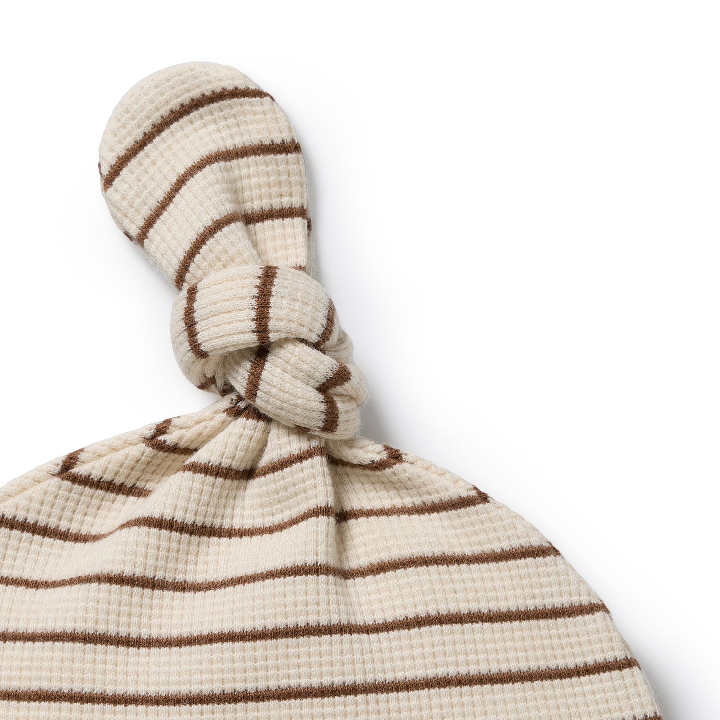 Wilson and Frenchy Organic Waffle Knot Hat - Nutmeg Stripe | Hats | Bon Bon Tresor
