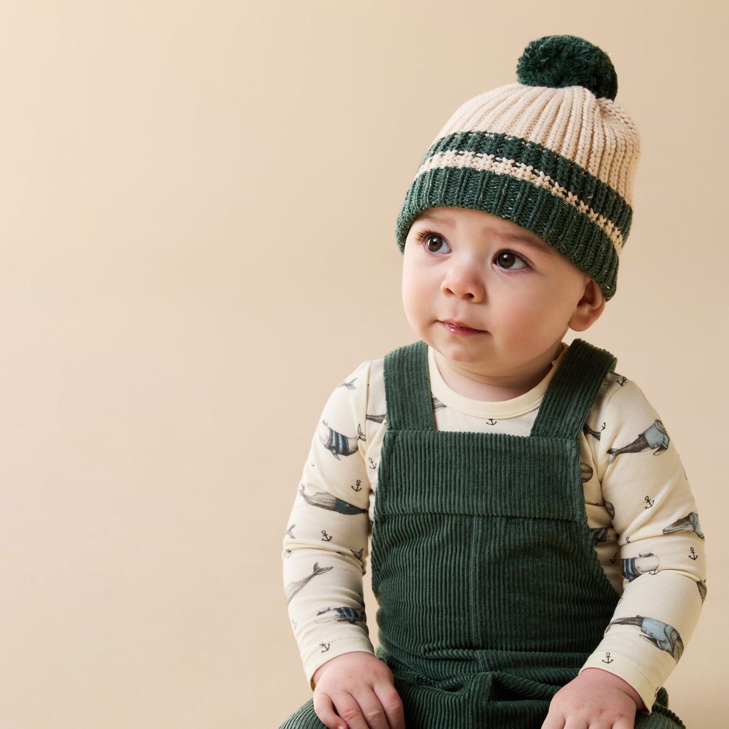 Wilson and Frenchy Organic Corduroy Overall - Moss Green | Trousers | Bon Bon Tresor