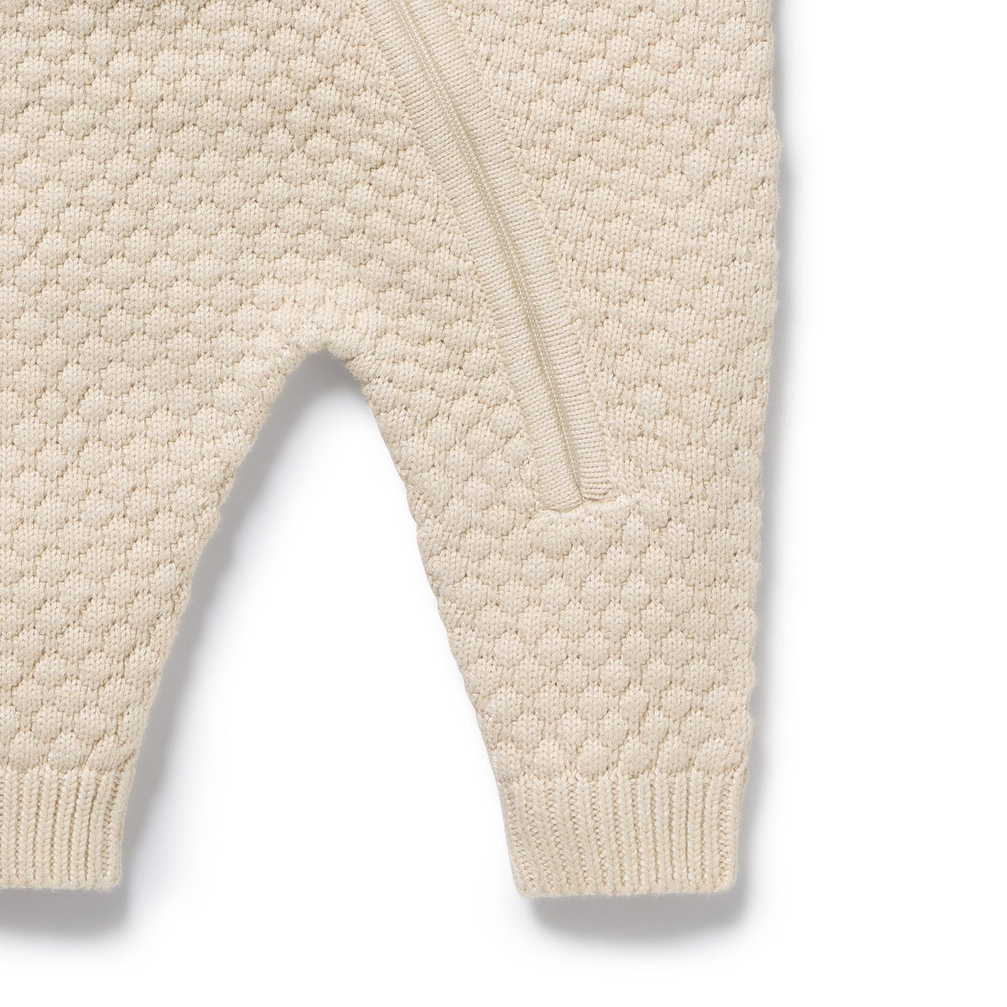 Wilson and Frenchy Organic Knitted Bubble Growsuit - Cream | Rompers & Playsuits | Bon Bon Tresor