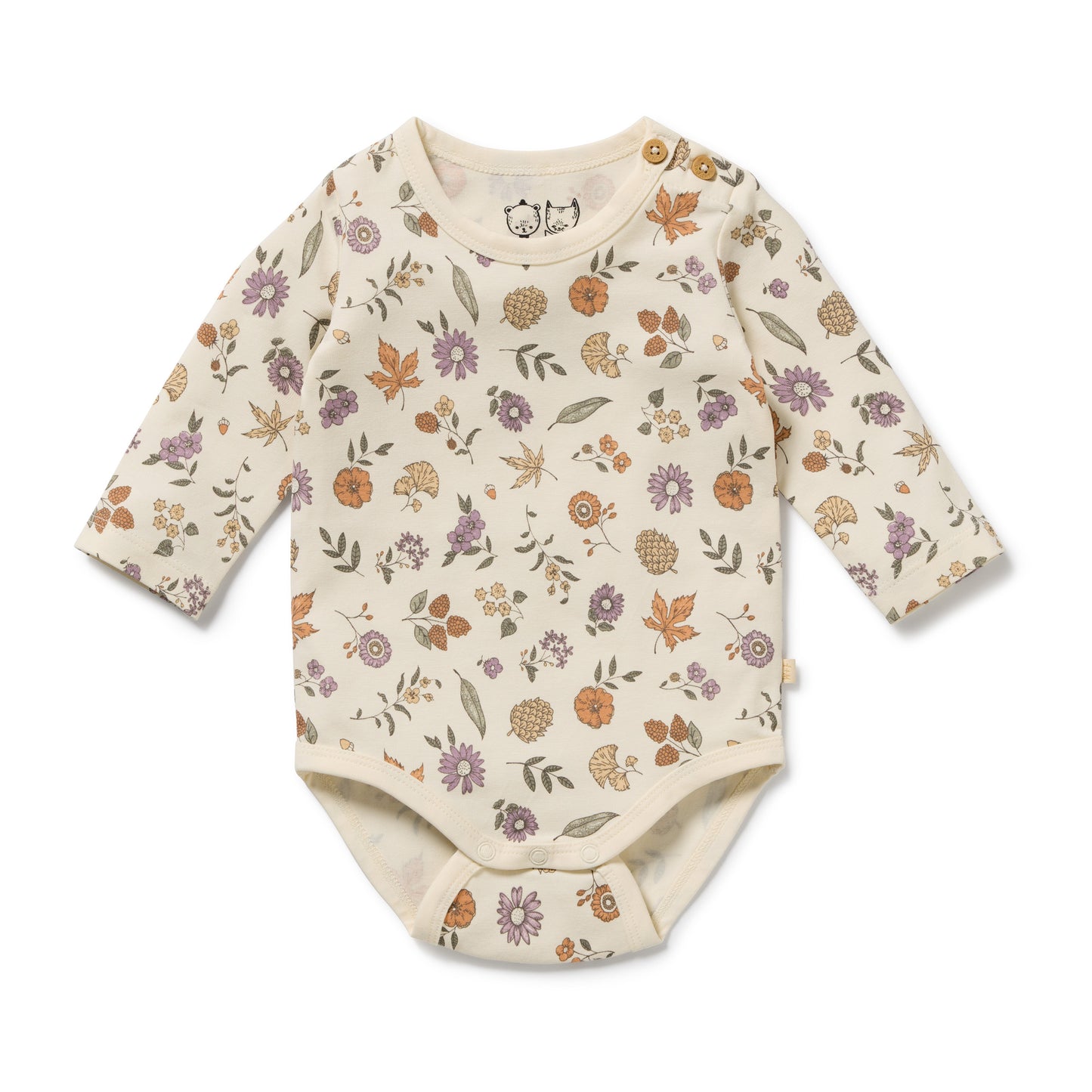 Wilson and Frenchy Girls Organic Long Sleeved Bodysuit - Maple Glow | Rompers & Playsuits | Bon Bon Tresor